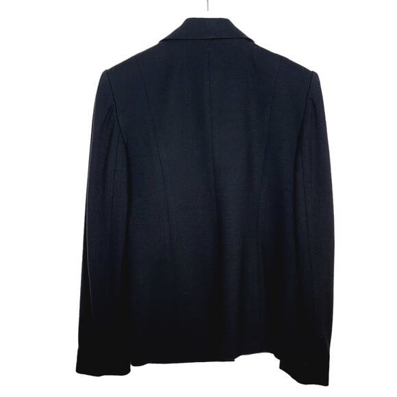 Talbots Black Ponte Knit Asymmetrical Blazer - Size 6 - Picture 2 of 4